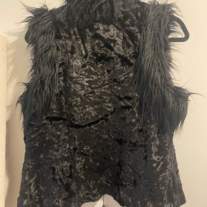 I.N.C. Black Shaggy and Sheen Vest size Medium